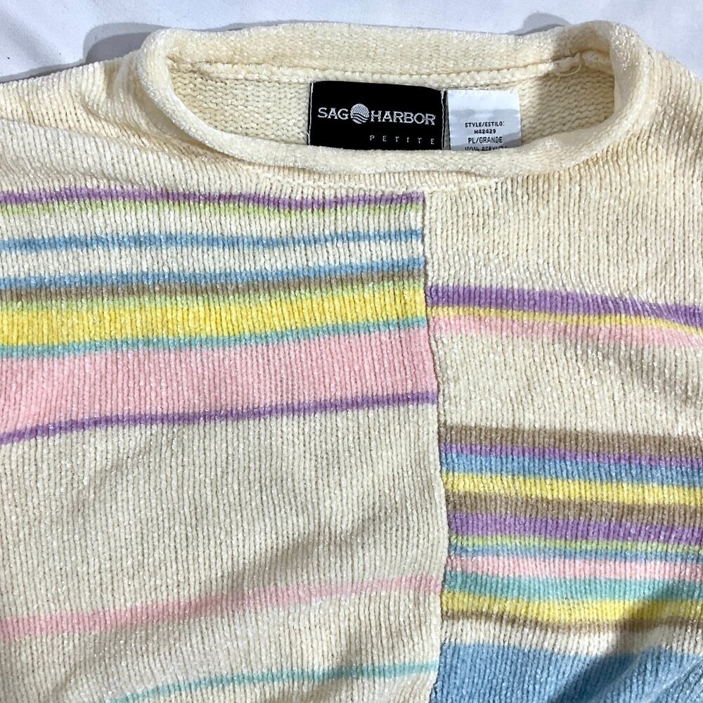 Vintage Sag Harbor Size  Large Petite Pastel Sweater Womens